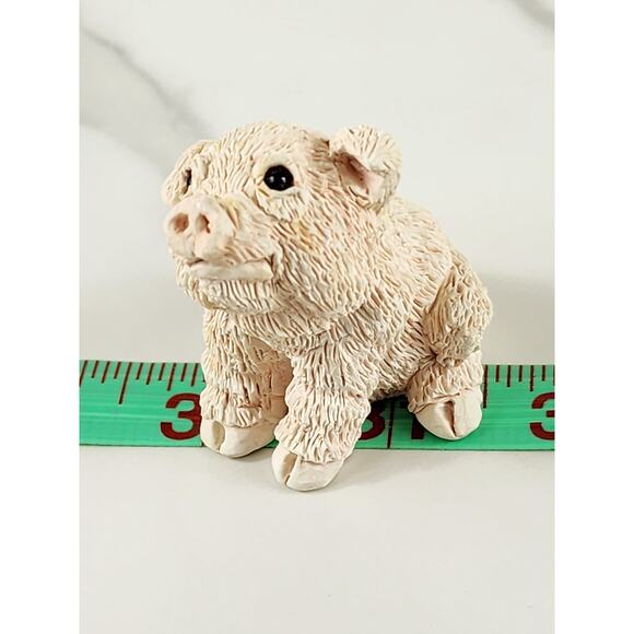 Stone Critters Mini Piglet Pig Piggy 2 1/4" Figurine 1988 USA Home Decor Vintage - Picture 14 of 14
